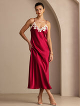 [Wine] SilkSilky-UK Spaghetti Strap V Neck Dress 003