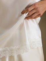 [White] SilkSilky-UK Spaghetti Strap V Neck Camisole 005