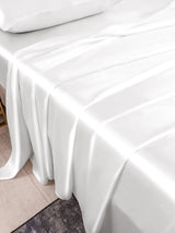 [White] SilkSilky-UK 25Momme Bed Linen Set 004