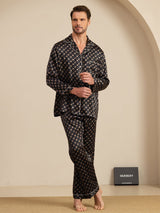 [Black Chain] SilkSilky-UK 19Momme Long Sleeve Notch Collar Men's Pyjamas 004