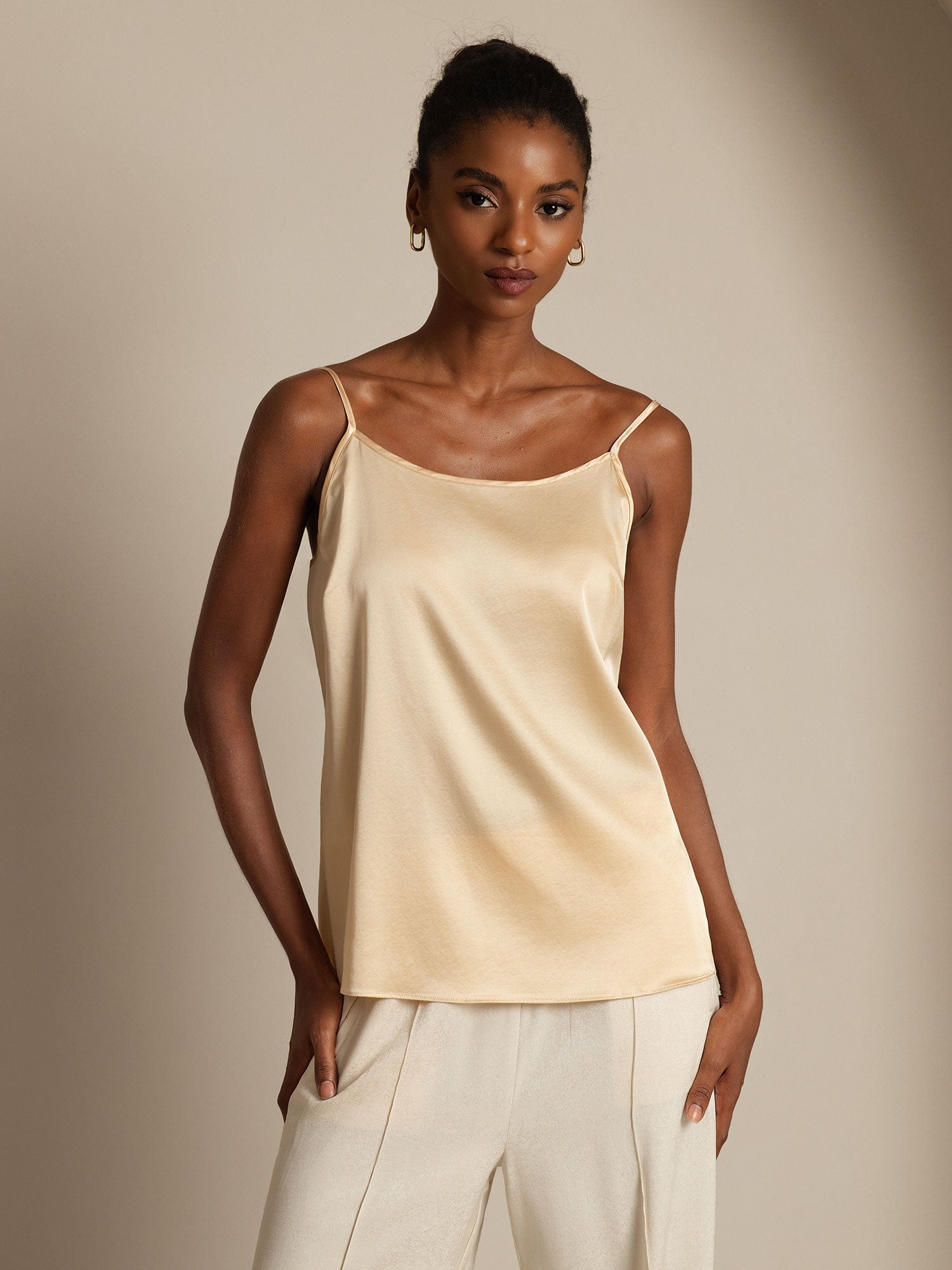 [Champagne] SilkSilky-UK 19Momme Silk Camisoles 001