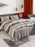 SilkSilky UK 19Momme Pure Silk Bedding Set Gray 003