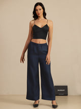 [Black] SilkSilky-UK Spaghetti Strap V Neck Camisole 007