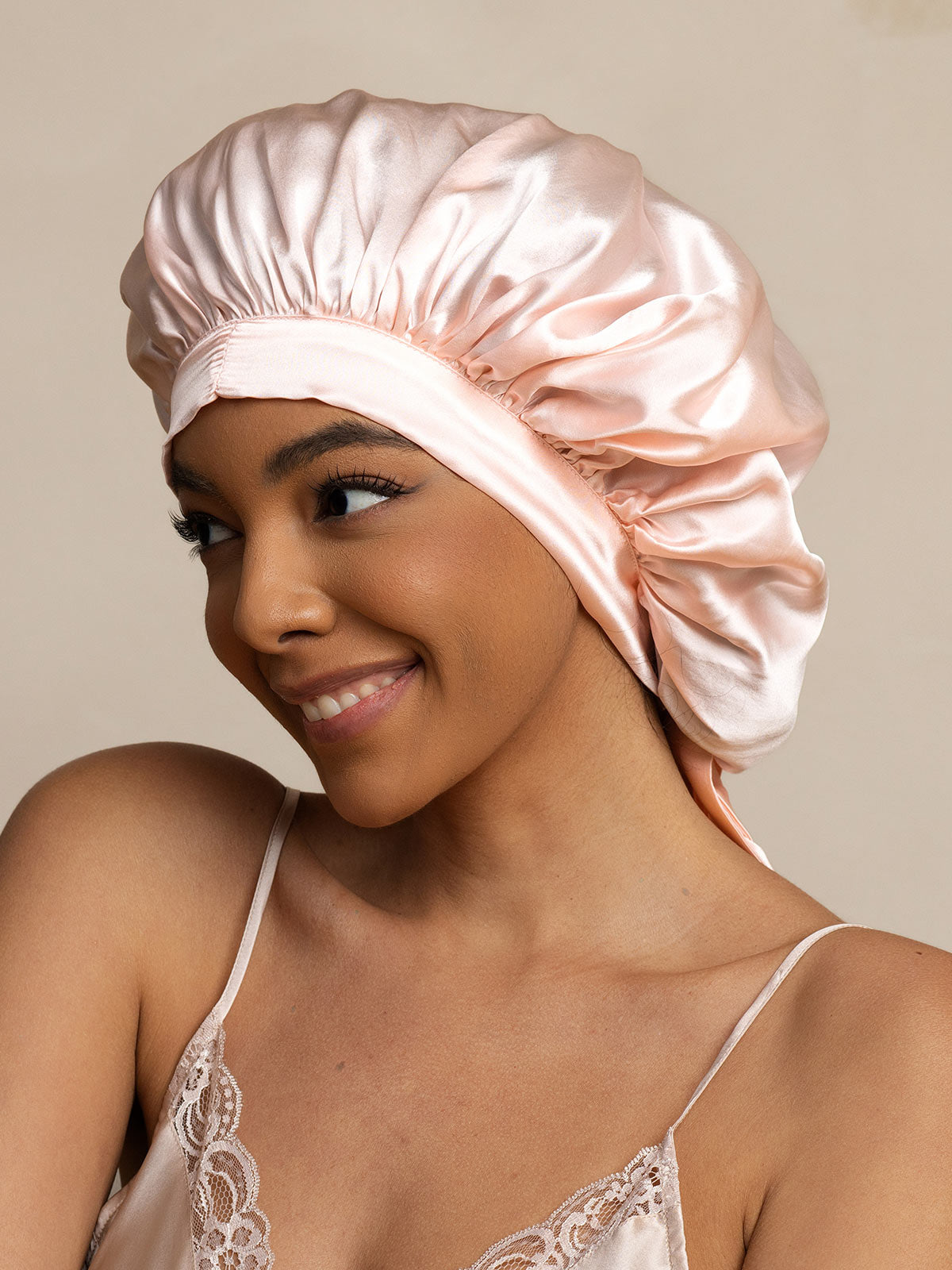 [Light Pink] SilkSilky-UK Pure Silk Sleep Cap 001