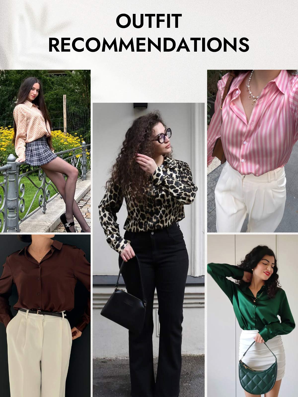 [Leopard] SilkSilky-UK Silk Long Sleeve Collar Women's Shirt 005