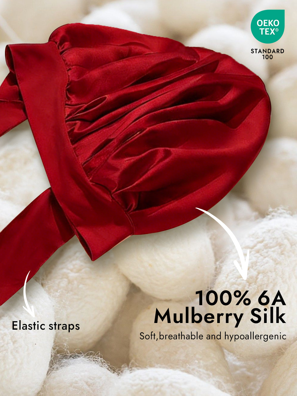 [Wine] SilkSilky-UK Pure Silk Sleep Cap 002