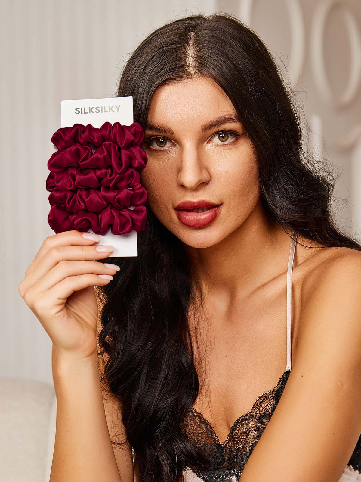 [Fuchsia] SilkSilky-UK 19Momme Pure Silk Scrunchie 002