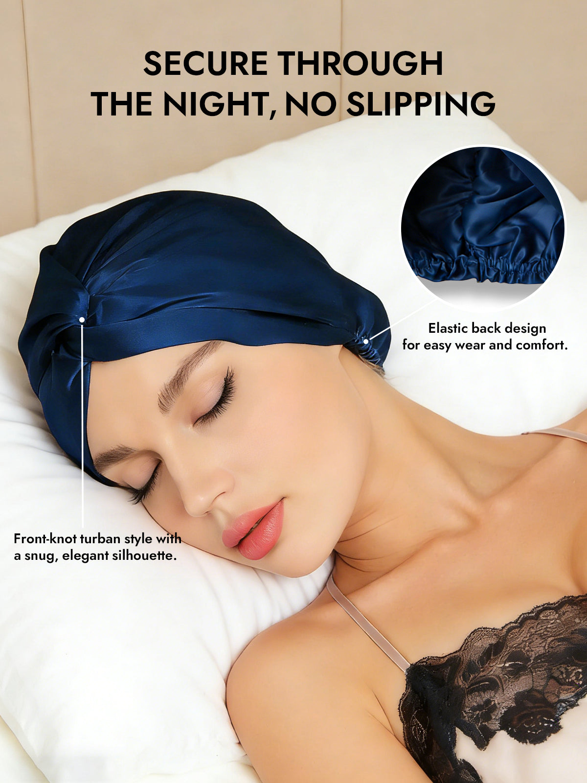 [Dark Blue] SilkSilky-UK Sleep Cap 006