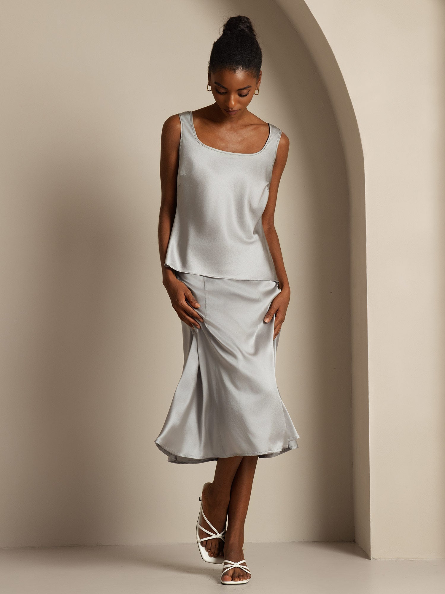 [Griffin Gray] SilkSilky-UK 19Momme Silk U Neck Camisole 007,