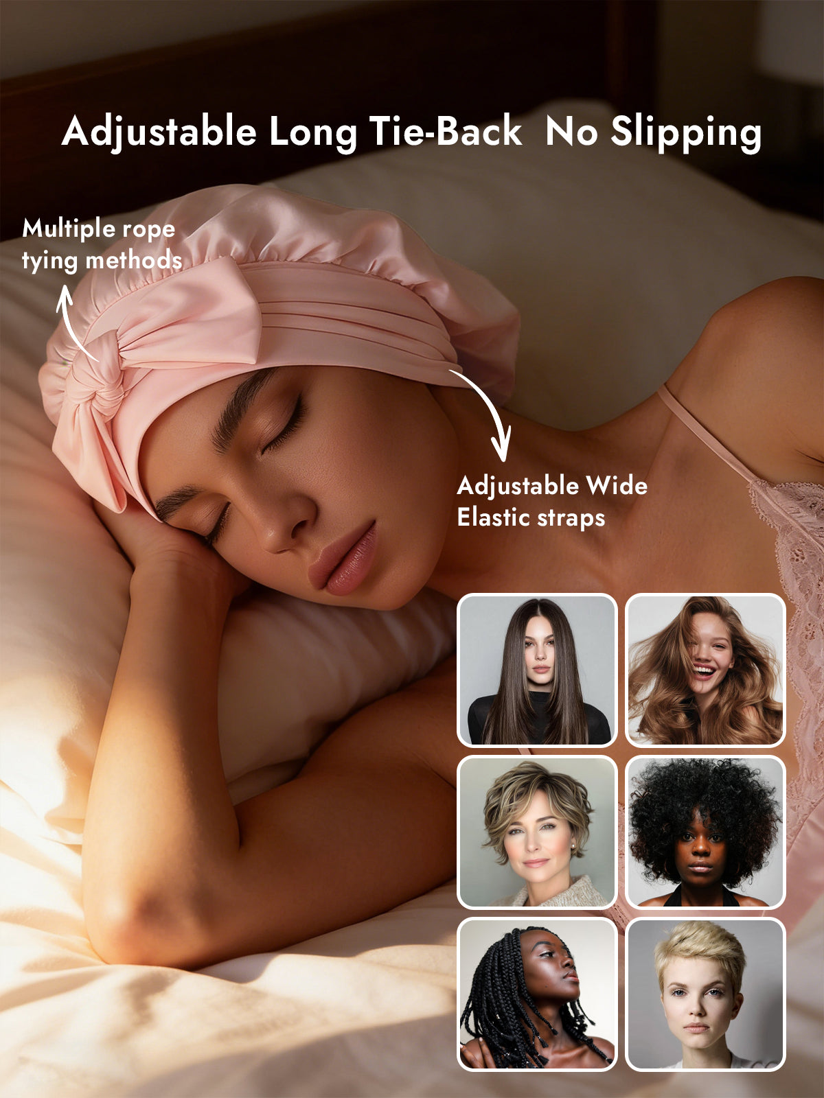 [Light Pink] SilkSilky-UK Pure Silk Sleep Cap 004