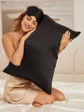 SilkSilky UK 22Momme Pure Silk Pillowcase Set Black 001