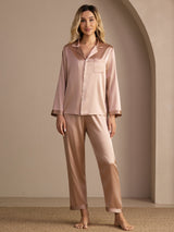 [Tuscany] SilkSilky-UK Long Sleeve Lapel Collar Women's Pyjamas 001