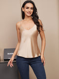 SilkSilky-UK Pure Silk Sleeveless V Neck Camisole Champagne 002