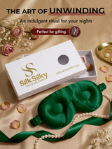 [Dark Green] SilkSilky-UK 22Momme Sleep Mask 009
