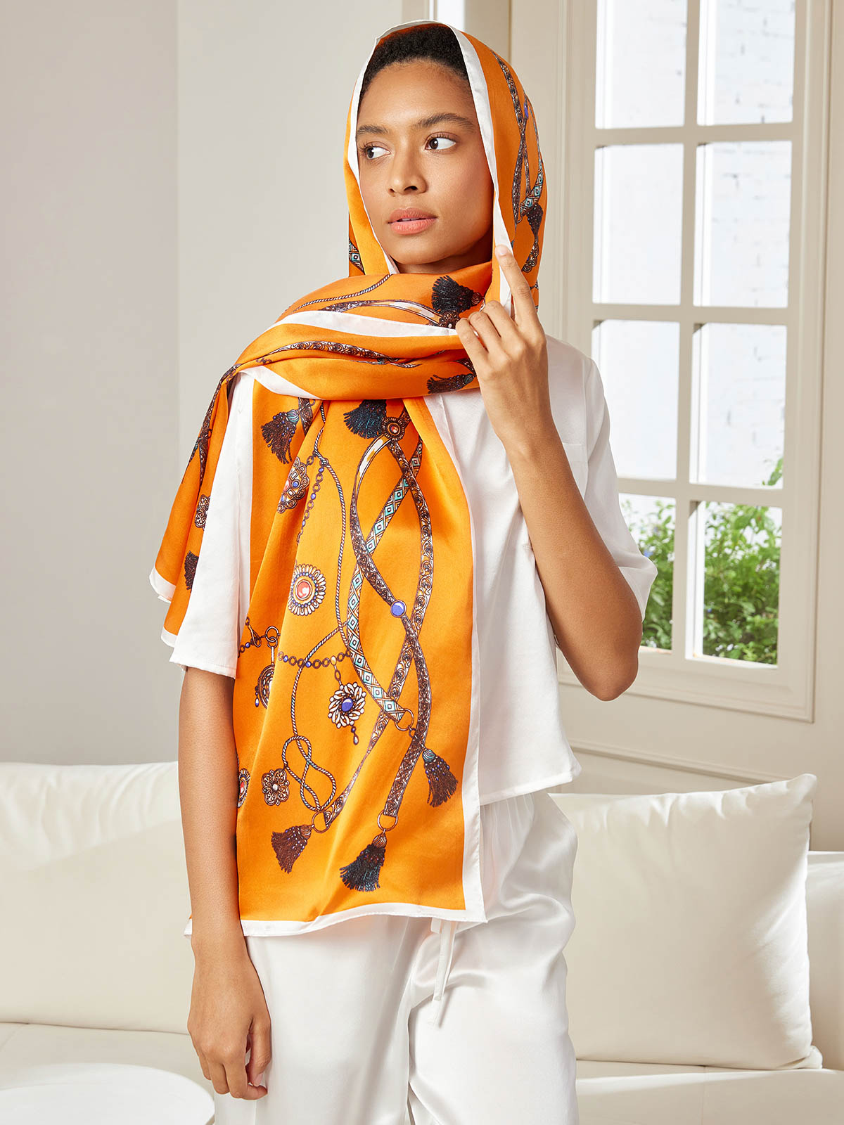 [P018] SilkSilky-UK Pure Silk Scarf 002,