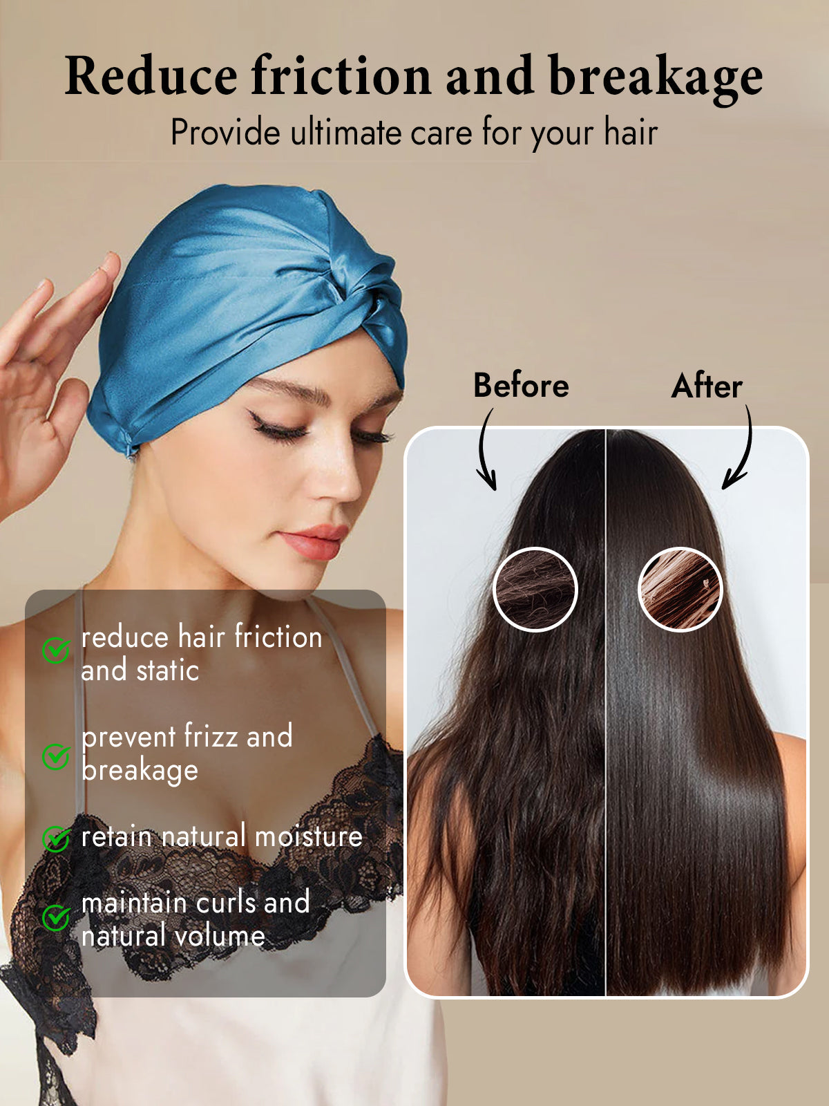 [Teal] SilkSilky-UK Pure Silk Sleep Cap 004