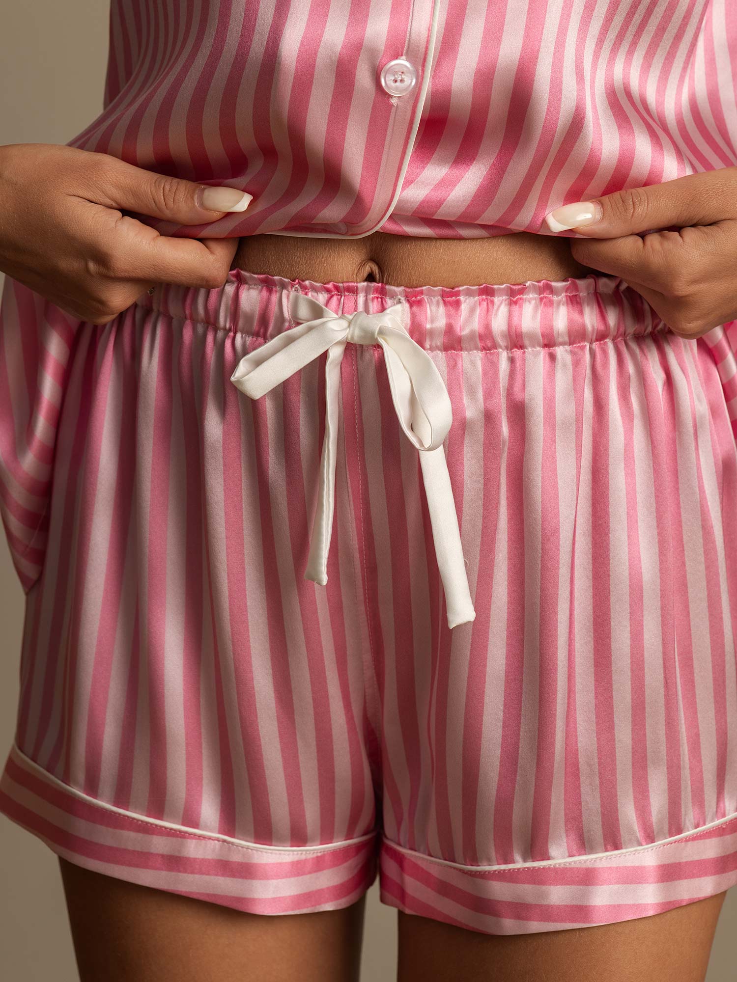 [Pink] SilkSilky-UK Pure Silk Notch Collar Women's Pyjamas 005,