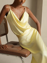 [Light Yellow] SilkSilky-UK Spaghetti Strap Cowl Neck Women's Outfit Sets 008