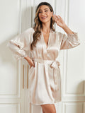 SilkSilky UK Pure Silk 3/4 Sleeve Womens Robe Ivory 005