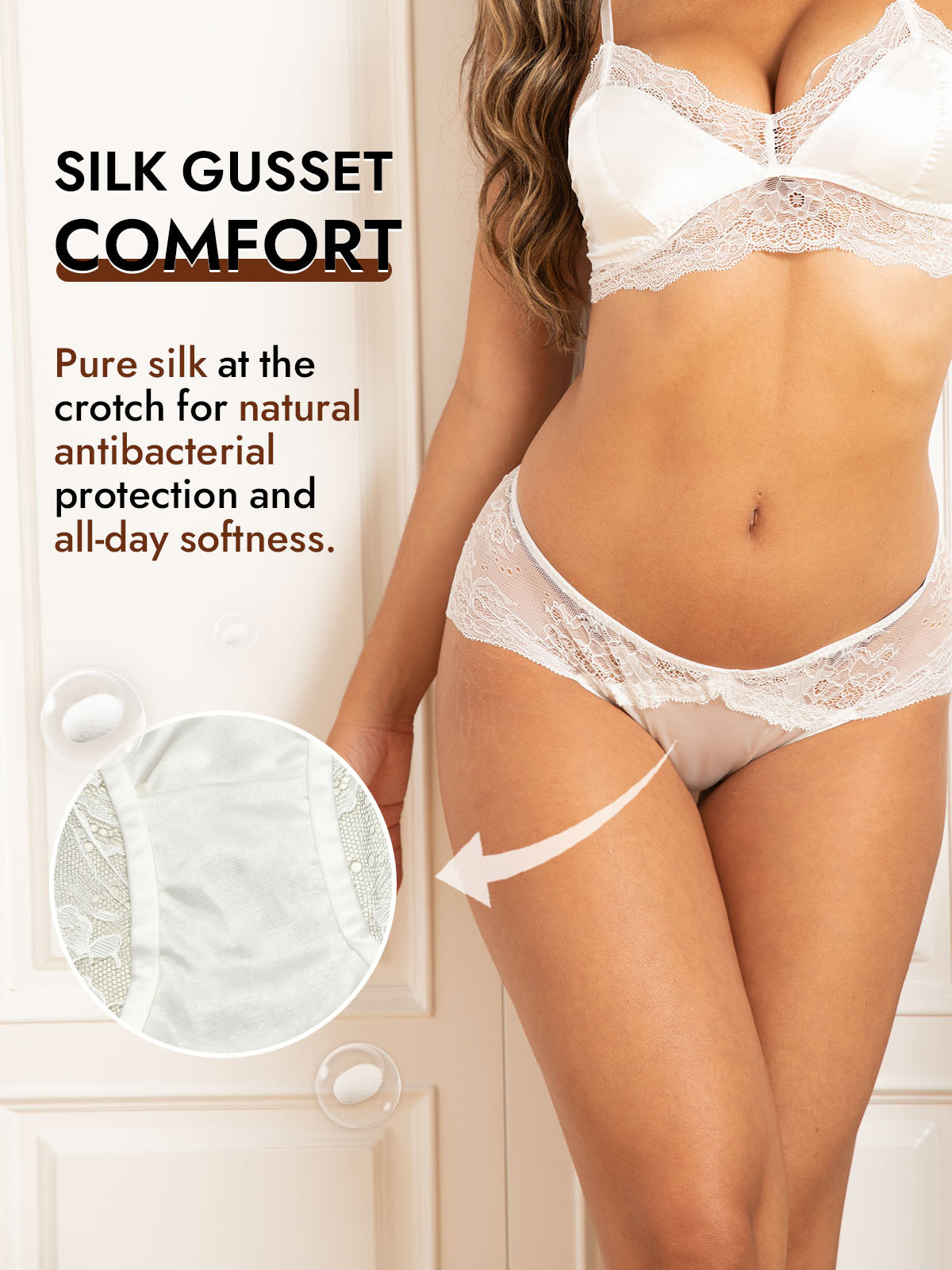 [White] SilkSilky-UK 100% Silk Jersey Panty 004
