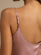 [Pale Mauve] SilkSilky-UK Spaghetti Strap Camisole Set 004