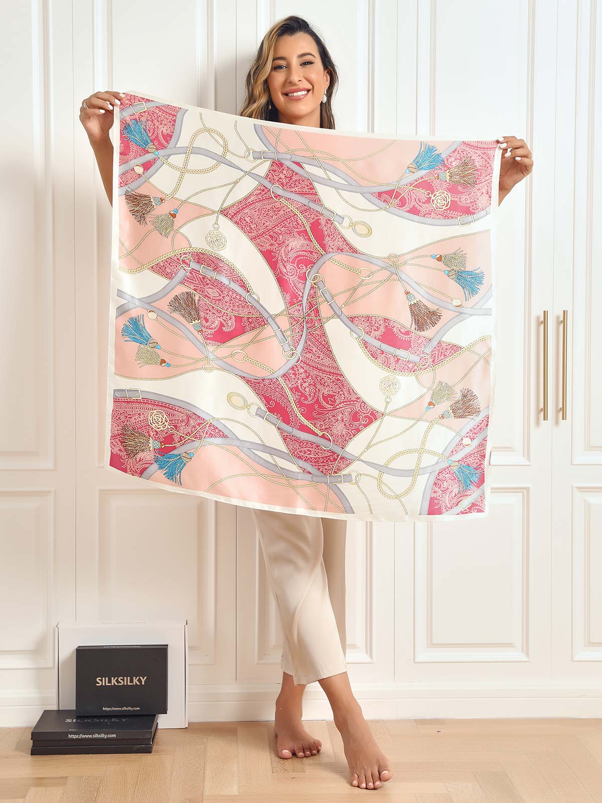 [P004] SilkSilky-UK Pure Silk Scarf 004,