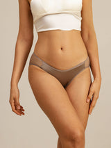 [Coffee] SilkSilky-UK 19Momme Stretch Silk Charmeuse Panty 005
