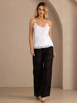 [White] SilkSilky-UK Spaghetti Strap V Neck Camisole 006