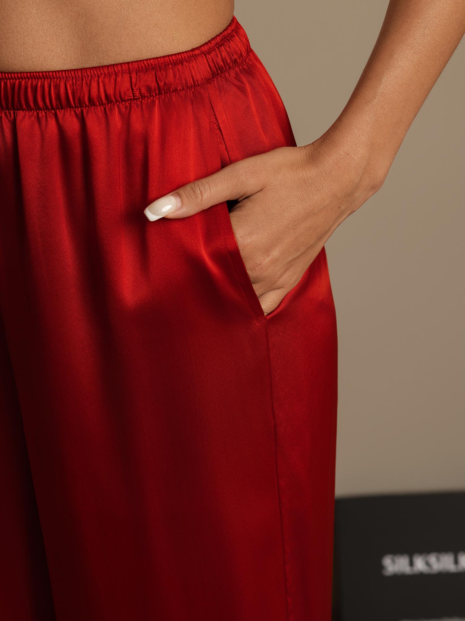 [Wine] SilkSilky-UK Pure Silk Womens Pants 006,