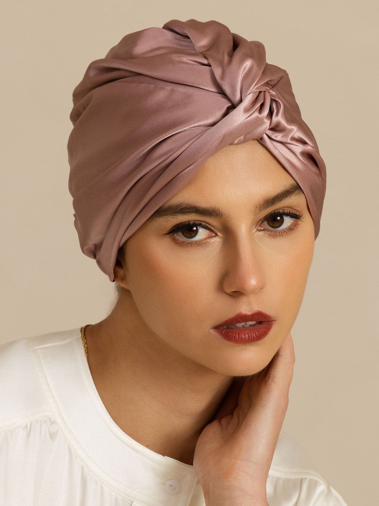 [Pale Mauve] SilkSilky-UK 22Momme Sleep Cap 003