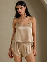 [Champagne Gold] SilkSilky-UK Spaghetti Strap Camisole Set 001