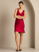 [Wine] SilkSilky-UK Sleeveless Scoop Neck Dress 006