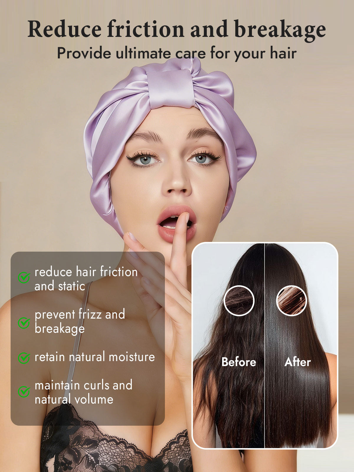[Lavender] SilkSilky-UK Sleep Cap 003