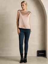 [Tuscany] SilkSilky-UK Cap Sleeve Round Neck Women's T-Shirt 005
