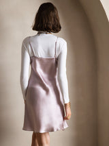 [Lavender] SilkSilky-UK Spaghetti Strap V Neck Dress 002