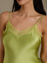[Mint Green] SilkSilky-UK Spaghetti Strap Sweetheart Neck Nightdress 004