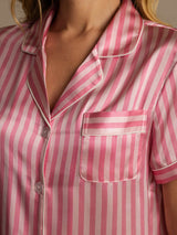 [Pink] SilkSilky-UK Pure Silk Notch Collar Women's Pyjamas 006,