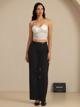[White] SilkSilky-UK Spaghetti Strap V Neck Camisole 008