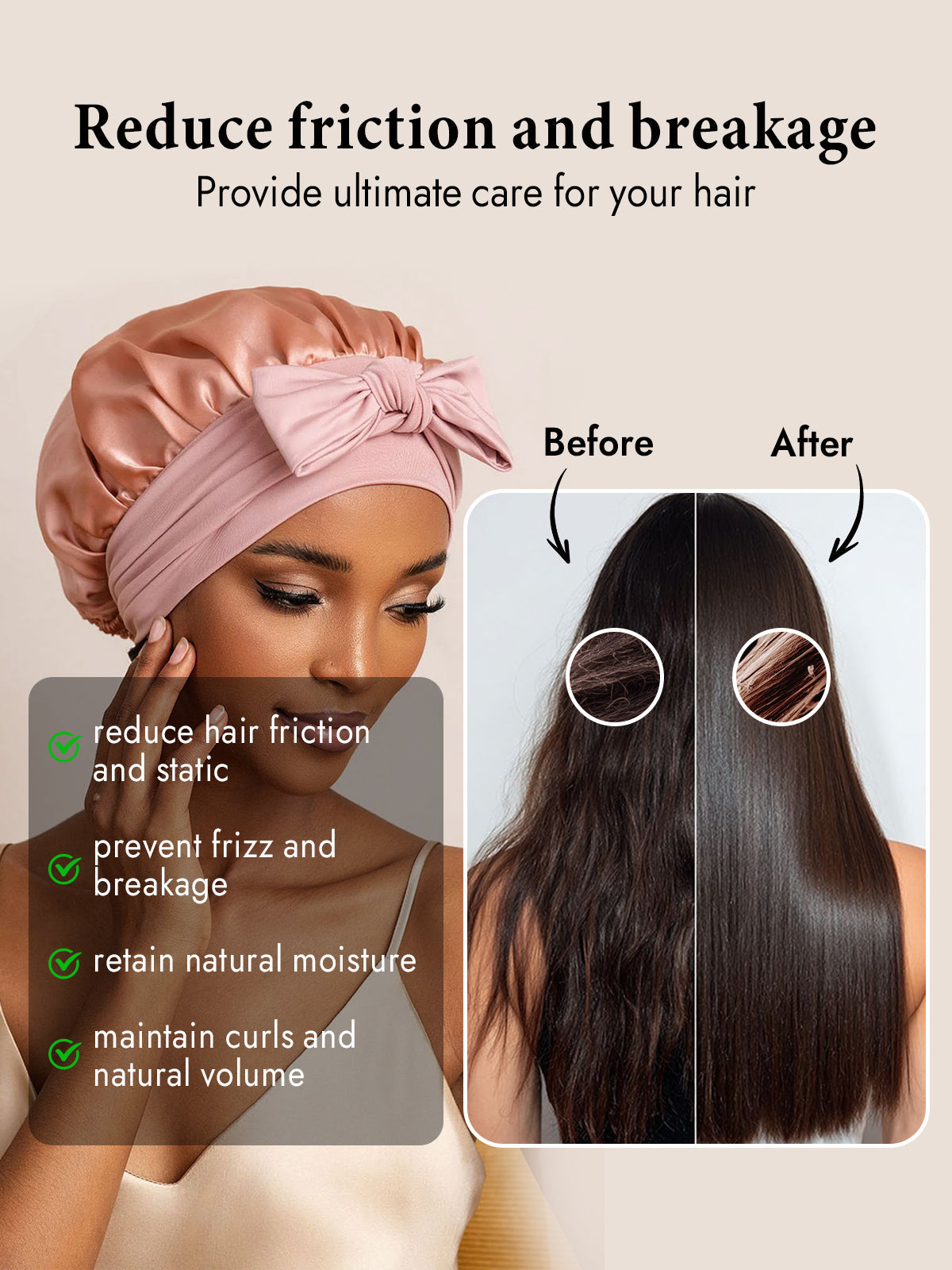 [Pink] SilkSilky-UK Pure Silk Sleep Cap 003