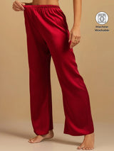 [Wine] SilkSilky-UK 19Momme Machine-Washable Silk Women's Sleep Shorts 001