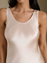 [Beige] SilkSilky-UK Sleeveless Dress 004