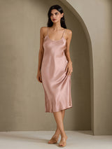[Tuscany] SilkSilky-UK Spaghetti Strap V Neck Nightdress 006