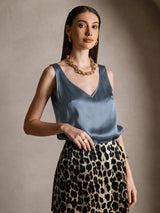 [Real Teal] SilkSilky-UK Sleeveless V Neck Camisole 004