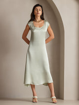 [Light Green] SilkSilky-UK Cap Sleeve Dress 001