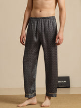 [Black Ginkgo] SilkSilky-UK Men's Sleep Shorts 001