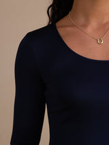 [Dark Blue] SilkSilky-UK Half Sleeve Women's T-Shirt 004