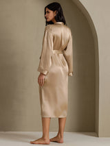 [Champagne] SilkSilky-UK Long Sleeve Women's Dressing Gown 002