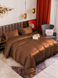 SilkSilky UK 19Momme Pure Silk Bedding Set Coffee 002