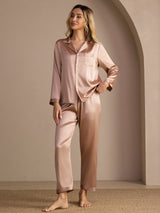 [Tuscany] SilkSilky-UK Long Sleeve Lapel Collar Women's Pyjamas 003
