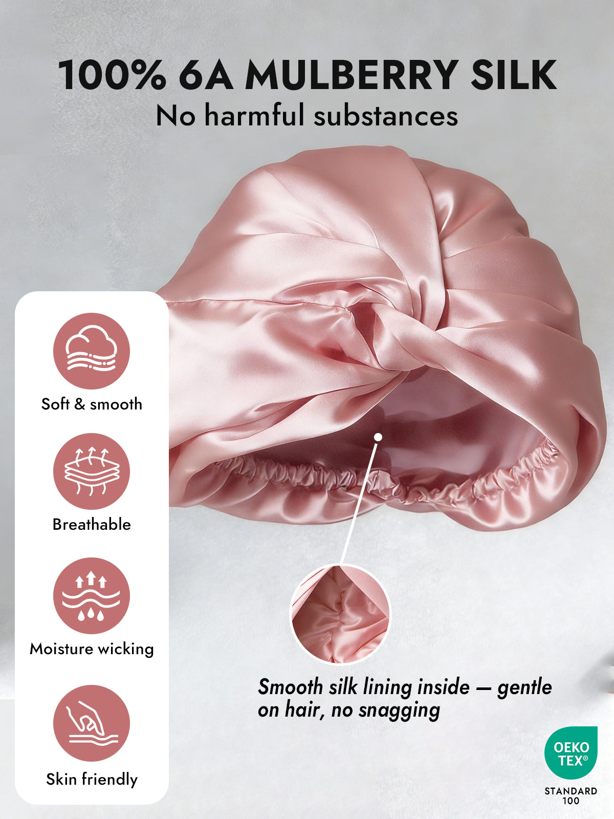 [Pink] SilkSilky-UK Sleep Cap 004